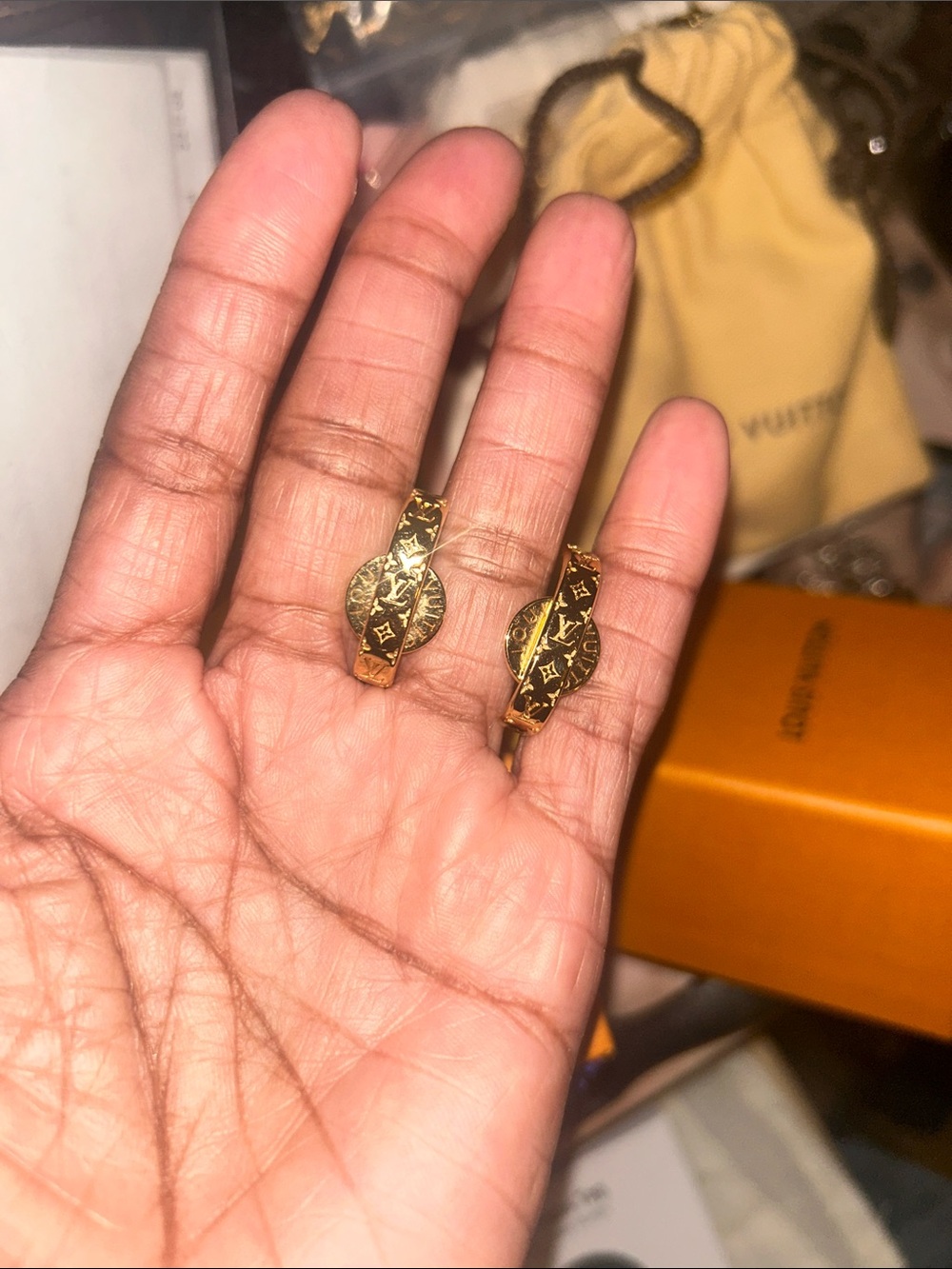 LV Like new pierced earrings!!